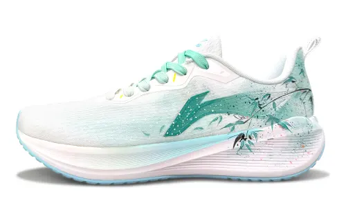 Li Ning Wuyue Slip Resistant, Abrasion Resistant, Breathable Low top Casual Running Shoes Men's Green White