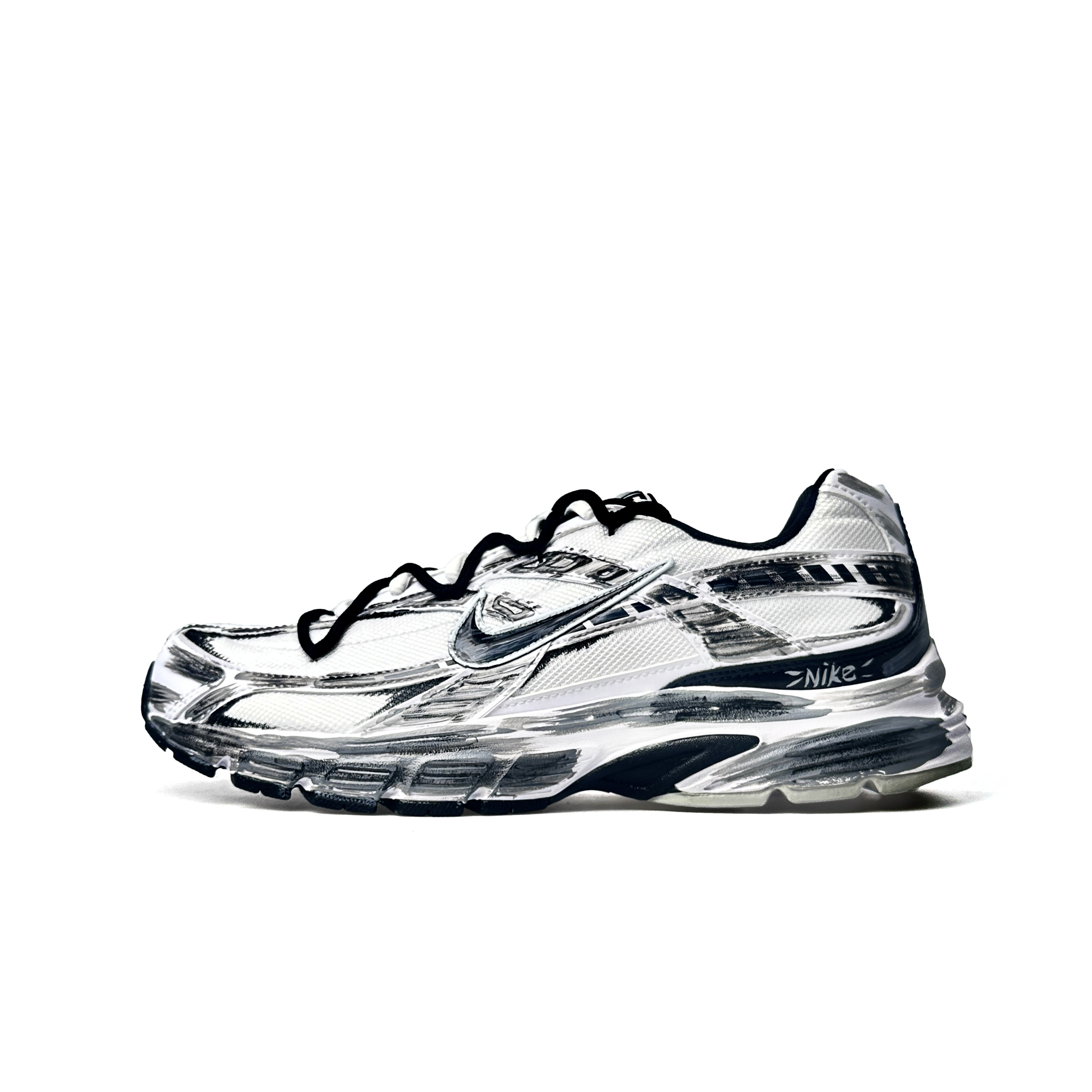 Nike Initiator Abrasion Resistant Low top Casual City Commuting Running Shoes Unisex Black White