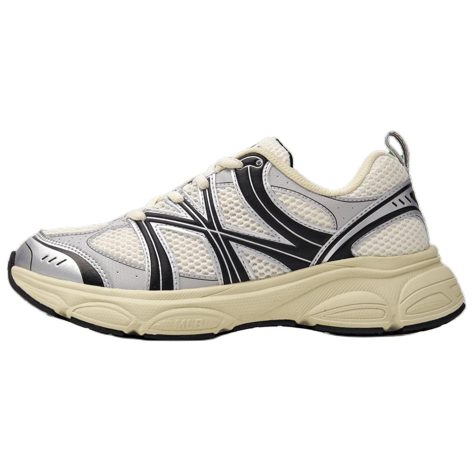 MLB Chunky Runner Ace Runner Abrasion Resistant Low top Running Shoes Unisex Beige Black