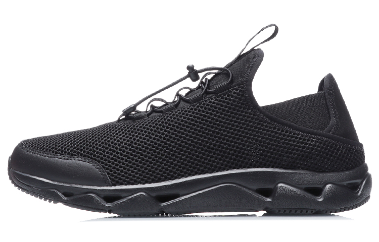 Li Ning Outdoor River Trekking Cushioning Slip Resistant Cushioning Slip Resistant Running Shoes Unisex Black