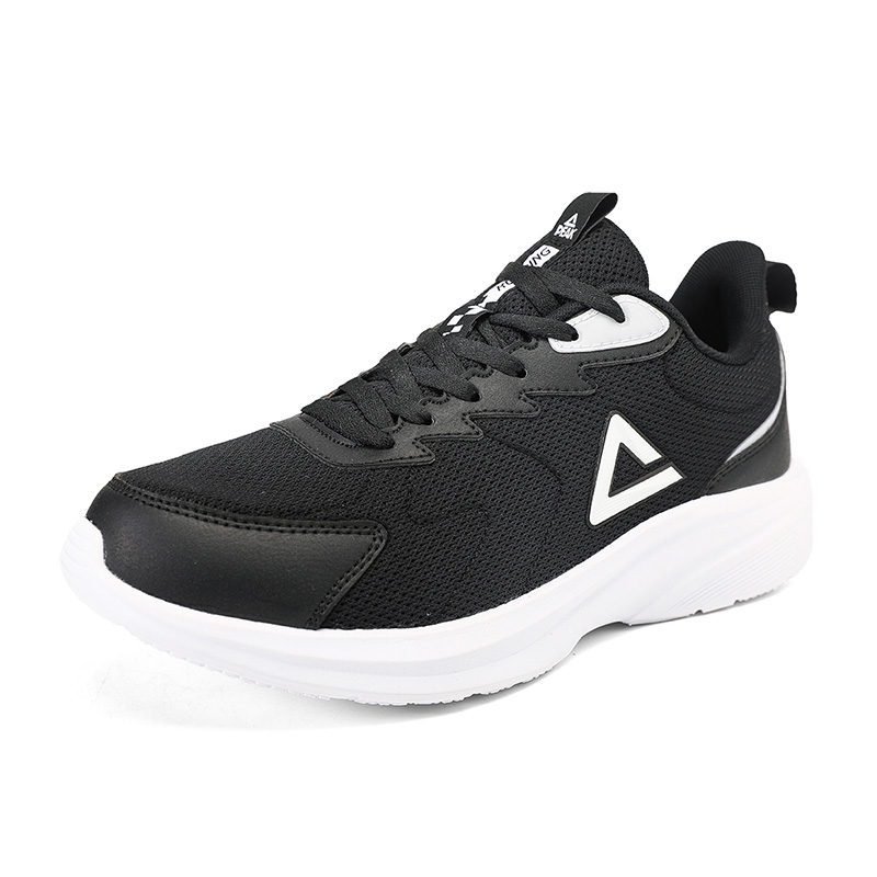 PEAK Fabric Slip Resistant, Abrasion Resistant, Breathable, Lightweight Low top Running Shoes Men’s Black White