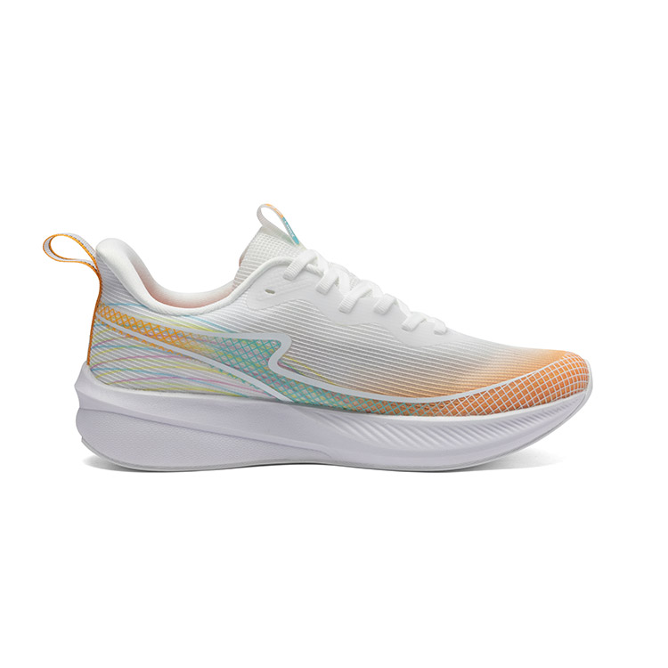 LPMX Cushioning Lightweight Slip Resistant Low top Carbon Plate Running Shoes Unisex Beige Bright Neon Orange
