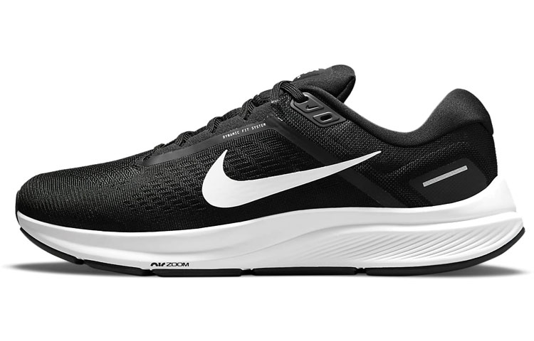 Nike Zoom Structure 24 Breathable, Wear-Resistant, Breathable and Rebound Low-top Casual Urban Commuting Running Shoes Men's Black and White