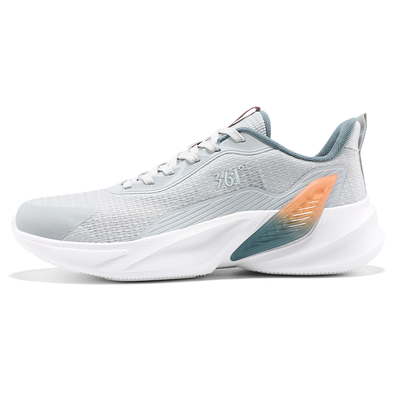 361° Cushioning Slip Resistant Abrasion Resistant Low top Casual Sprint Running Shoes Men’s Gray White