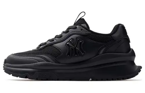 MLB Chunky Runner Textile, Synthetic Leather Abrasion Resistant Breathable Low top Casual Running Shoes Unisex Black