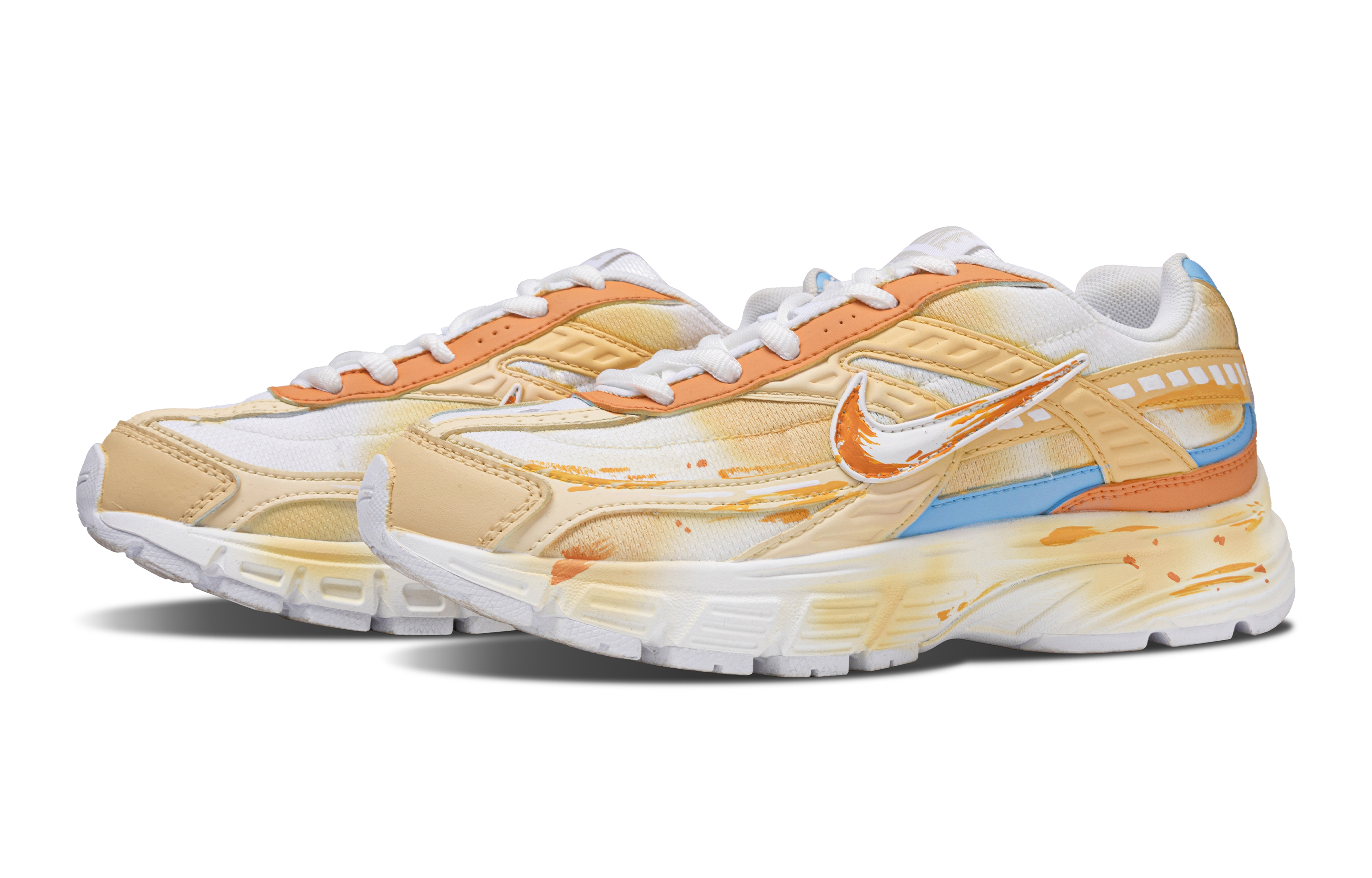 Nike Initiator Abrasion Resistant Low top Casual City Commuting Running Shoes Women’s Orange White