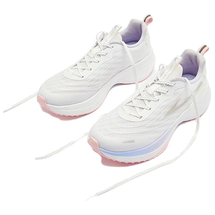 QIAODAN Star Sparkle Cushioning Breathable Low top Casual Running Shoes Women’s White Pink
