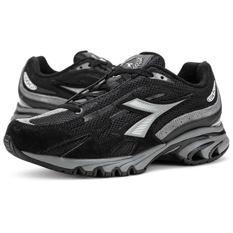 Diadora Slip Resistant Abrasion Resistant Low top Running Shoes Unisex Black