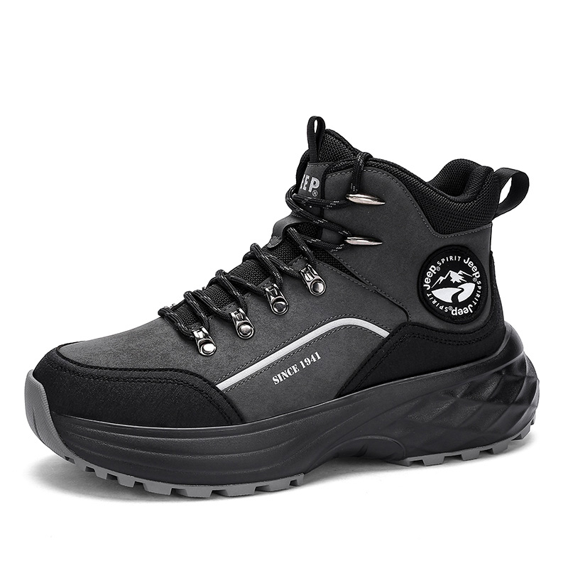 JEEP SPIRIT Cushioning High top Outdoor Shoes Men’s Graphite Black