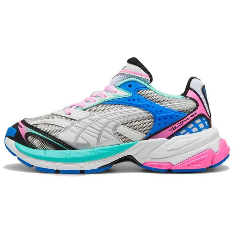 PUMA Velophasis Slip Resistant Slip Resistant Low top Casual Running Shoes Unisex Gray