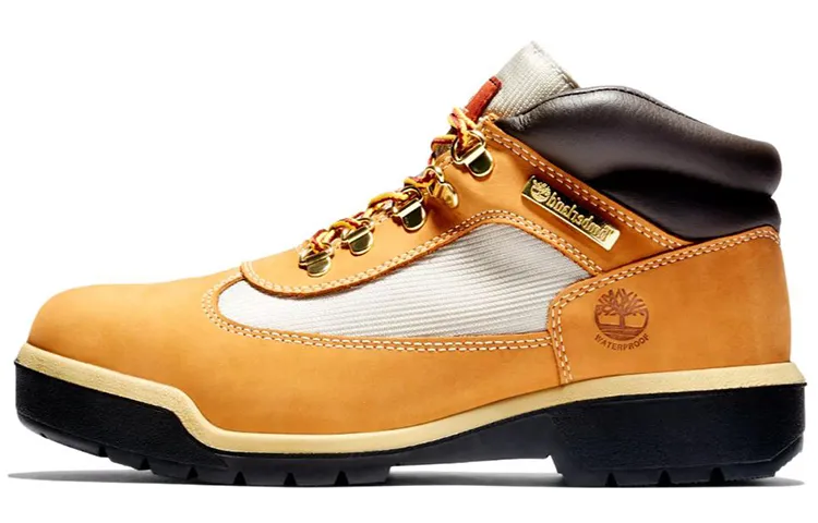 Timberland Field Boots Abrasion Resistant Cushioning Casual Short Outdoor Hiking Boots Men's Yellow White
