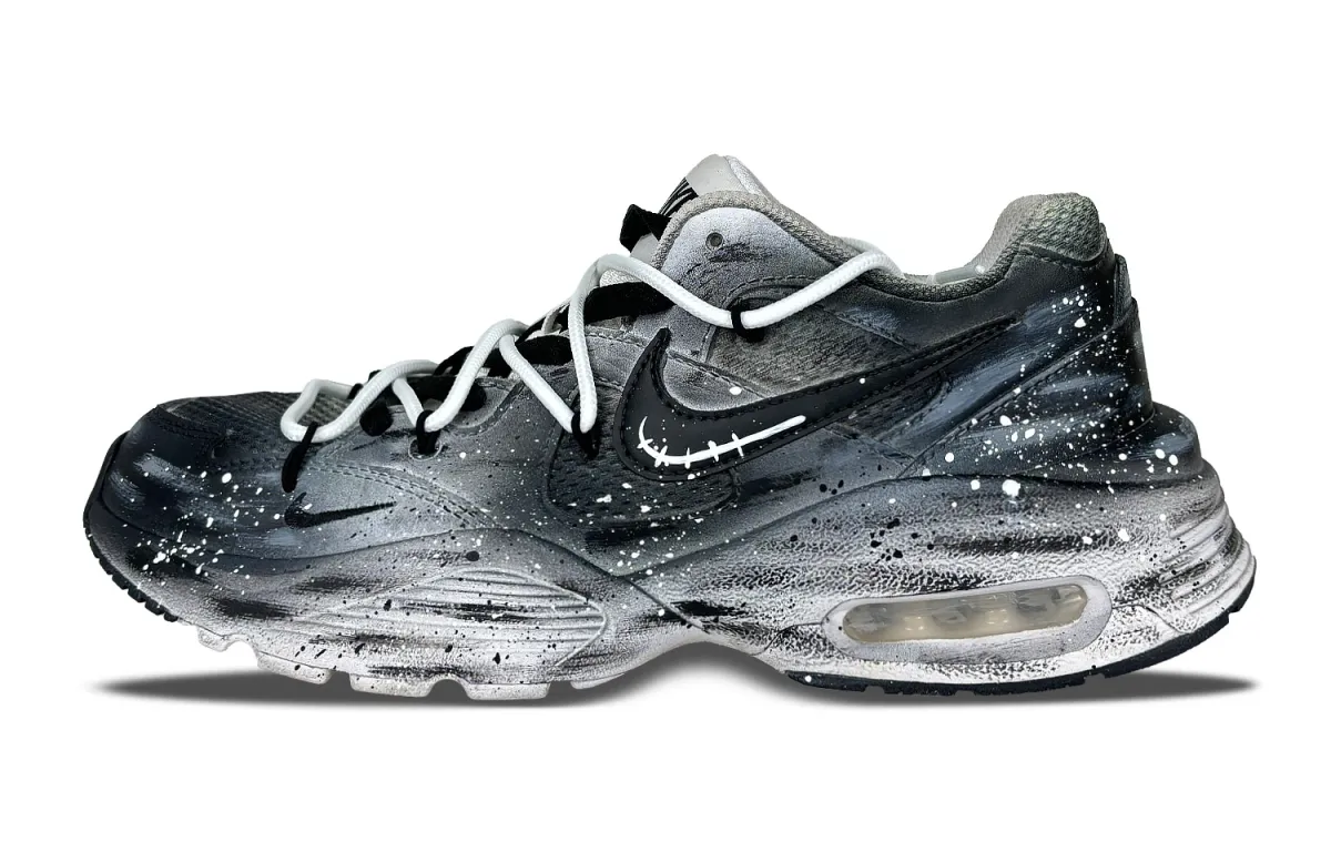 Nike Air Max Fusion Cushioning Slip Resistant Abrasion Resistant Low top Running Shoes Women's Black White