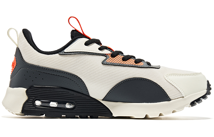 Erke Low top Running Shoes Men’s Ivory White Carbon Gray Fluorescent Fire Orange