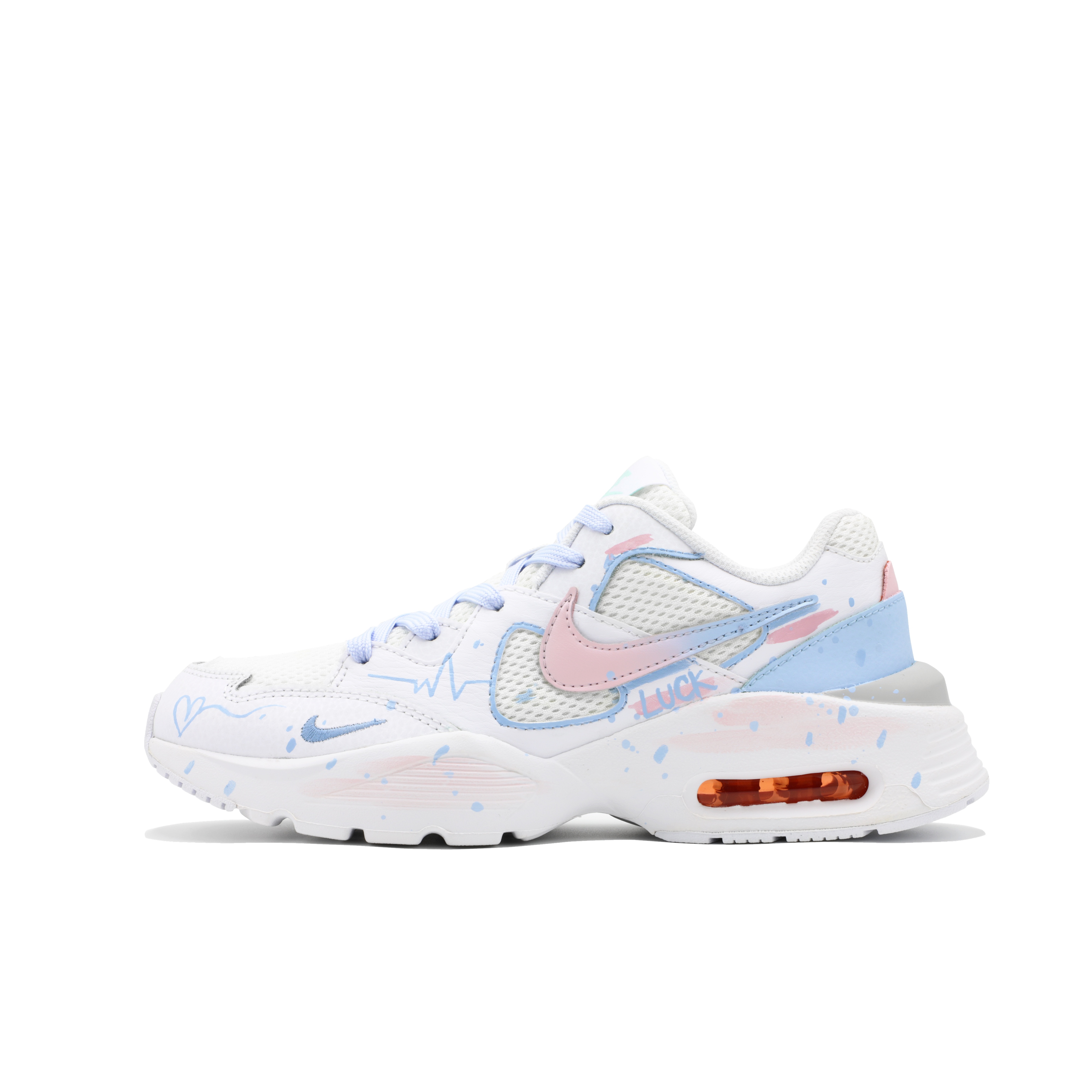 Nike Air Max Fusion Cushioning Slip Resistant Abrasion Resistant Low top Casual Running Shoes Women’s Blue Pink