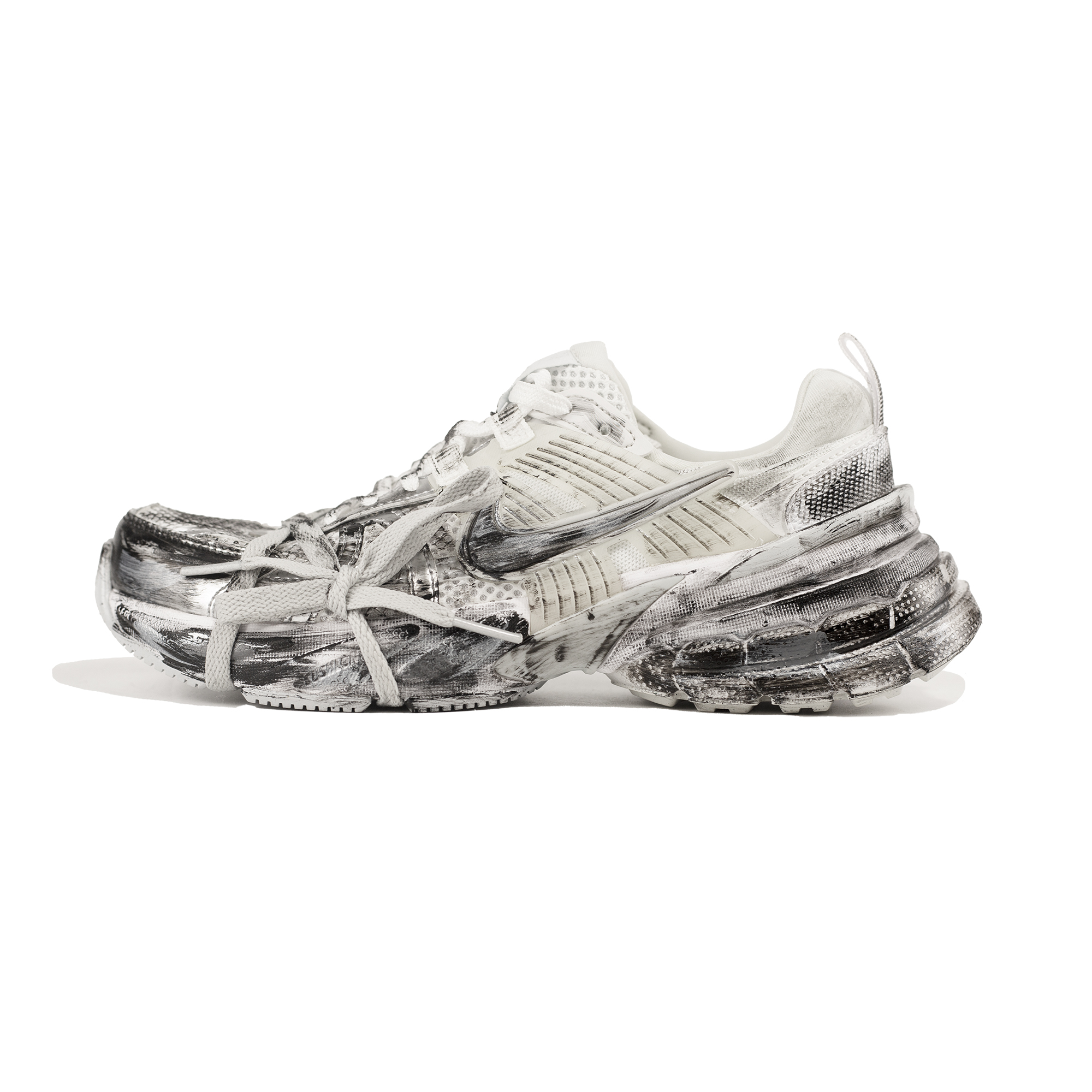 Nike V2K Run Slip Resistant Abrasion Resistant Low top Running Shoes Unisex Black Gray