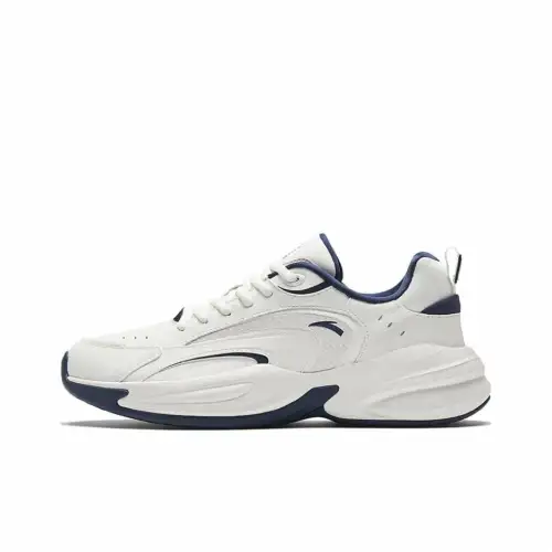 Anta ACE Slip Resistant, Abrasion Resistant, Lightweight Low top Chunky Sneakers Men's White Dark Blue