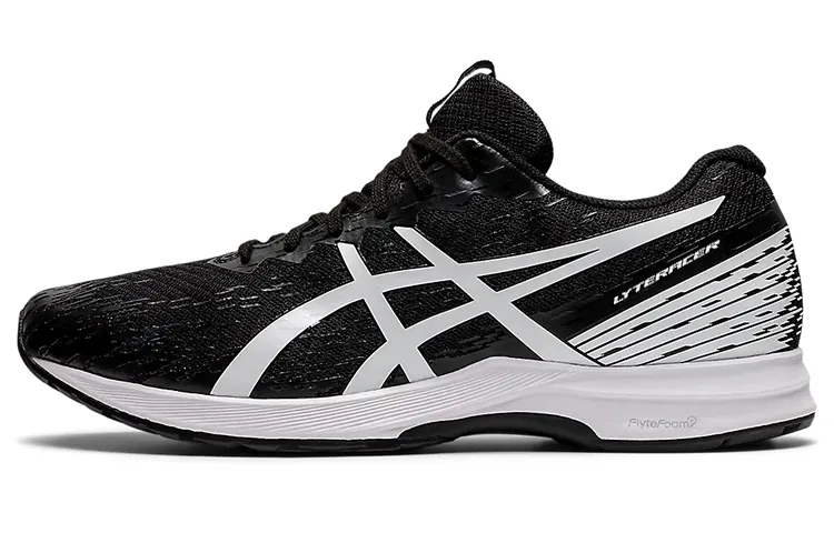Asics LyteRacer 3 Professional Fabric Low top Running Shoes Men's Black White 2E