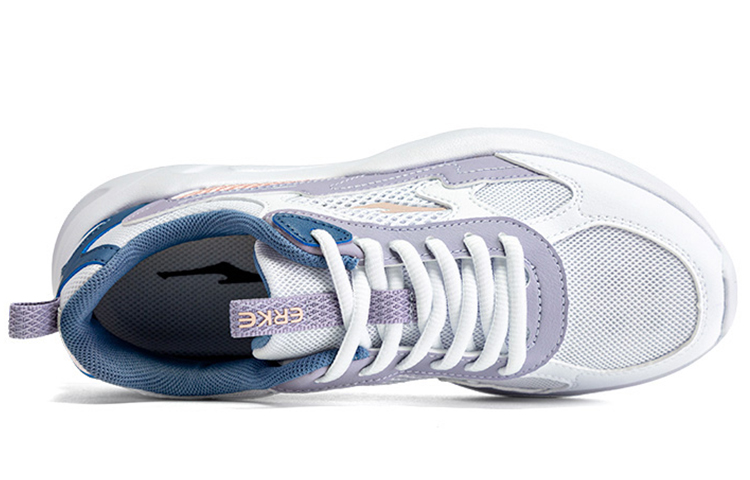 Erke Slip Resistant And Breathable Low top Running Shoes Women’s White Purple