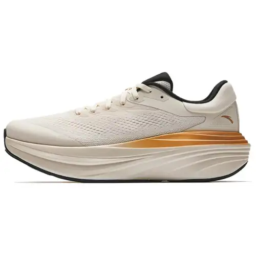 Anta Travel Steps 2 Anti Slip Wear Resistant Low Top Long Distance Running Sprint Running Shoes Men's Fish Belly White