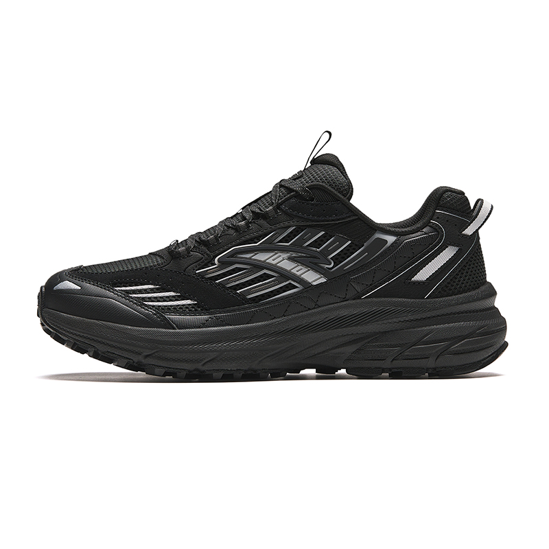 Anta AT957 Comfortable Cushioning Slip Resistant Abrasion Resistant Low top Running Shoes Men's Black Silver