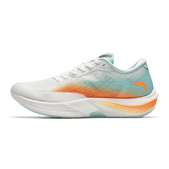 Anta Cushioning Slip Resistant Abrasion Resistant Rebound Low top Marathon Training Race Running Shoes Men's White Blue