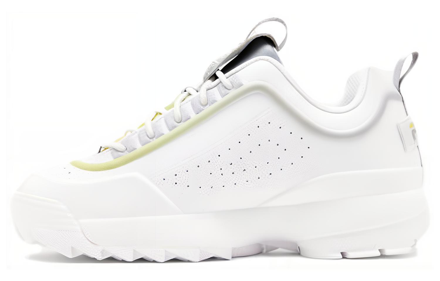 FILA Disruptor Abrasion Resistant Breathable Low top Running Shoes Women's White