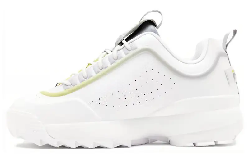 FILA Disruptor Abrasion Resistant Breathable Low top Running Shoes Women's White