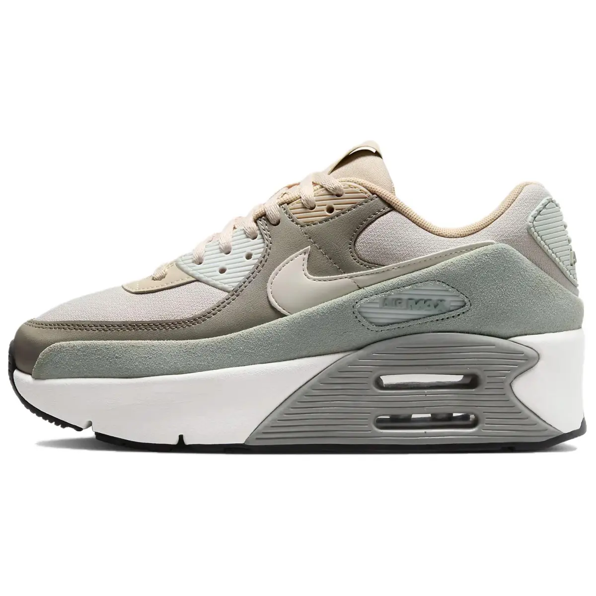 Nike Air Max 90 Abrasion Resistant Abrasion Resistant Low top Casual Running Shoes Women's Light Gray