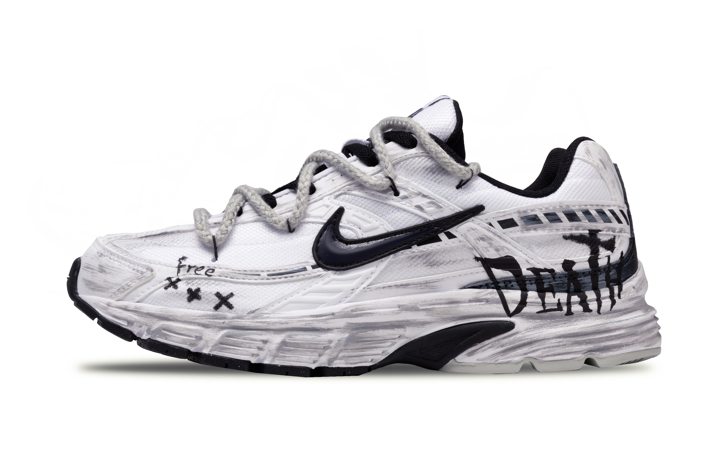 Nike Initiator Slip Resistant Low top Running Shoes Men’s White Gray