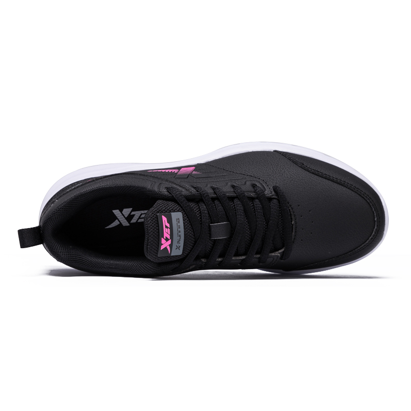 XTEP Fabric Cushioning Slip Resistant Abrasion Resistant Breathable Low top Casual Running Shoes Women’s Black