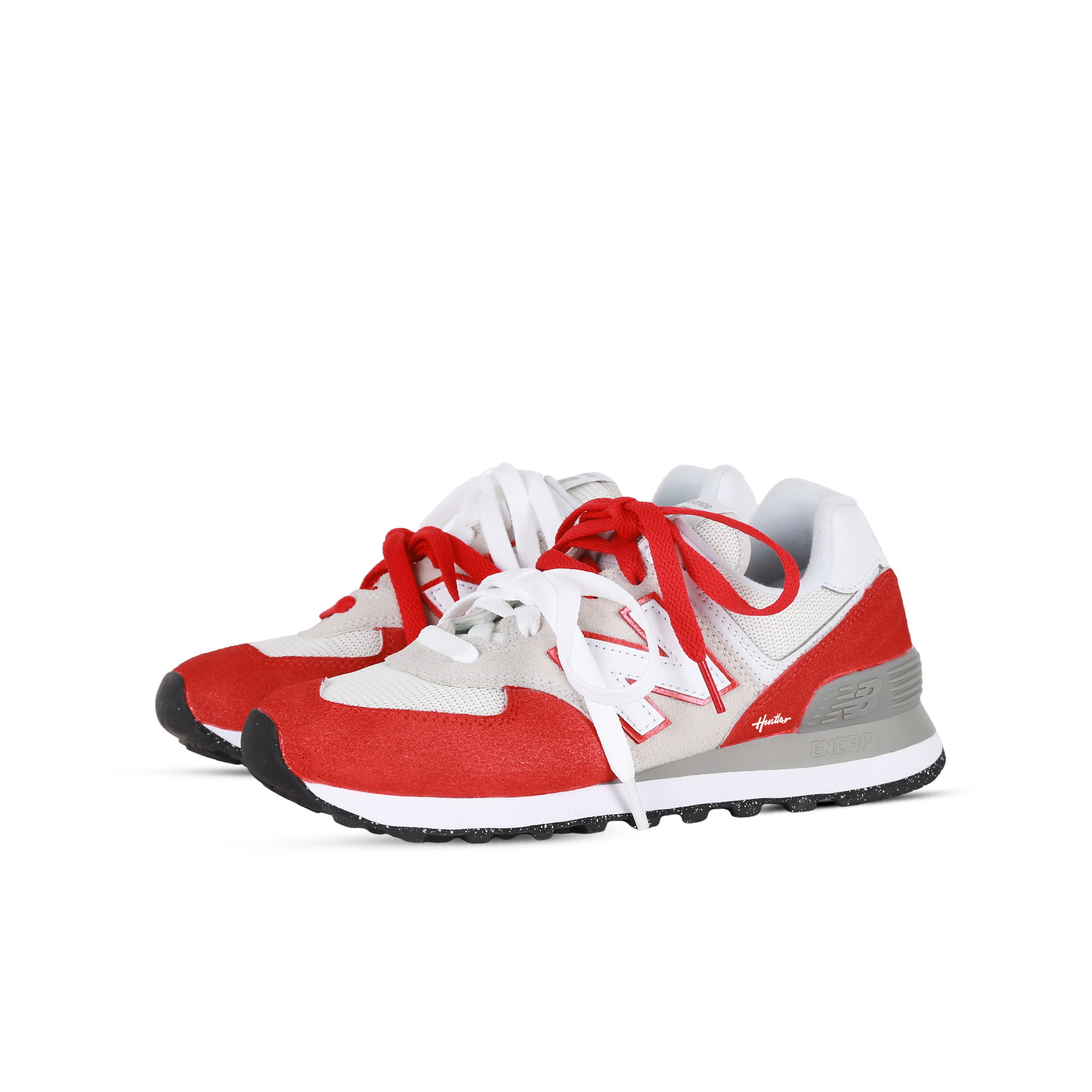 New Balance NB 574 Cushioning Abrasion Resistant Breathable Low top City Commuting Running Shoes Unisex Red White
