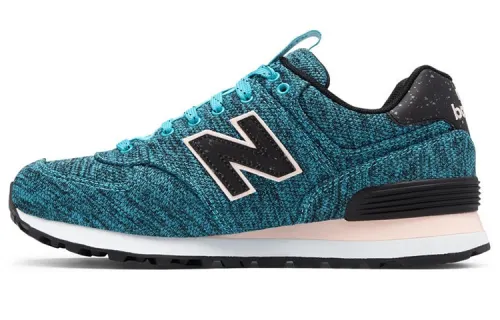 New Balance 574 Shoes 'Knit Blue Black' Women's