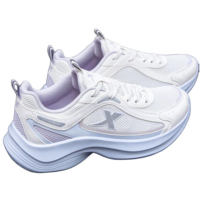 XTEP Abrasion Resistant Breathable Rebound Low top Casual Running Shoes Women’s White Blue Purple