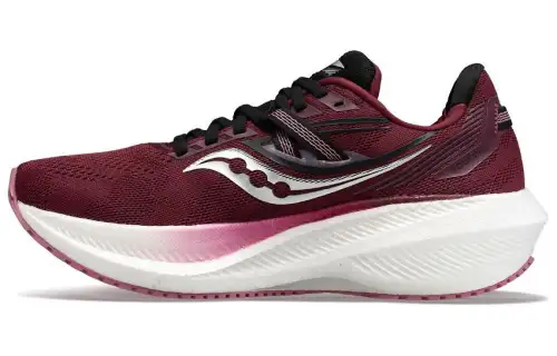 Saucony Triumph 20 Comfortable Fabric Breathable And Lightweight Low top Running Shoes Women's Red Silver Wide Fit