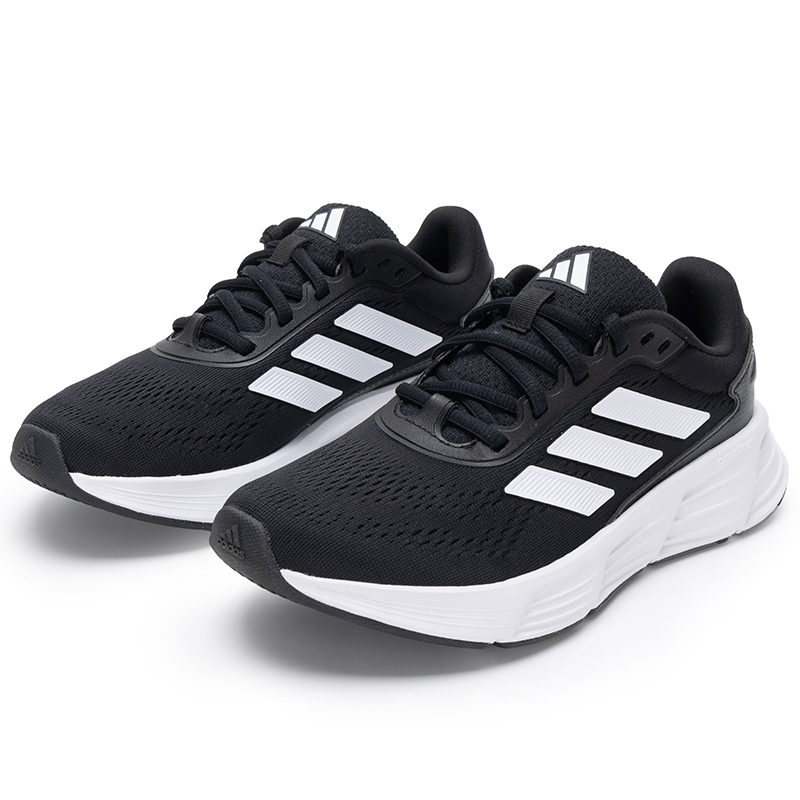 Adidas Galaxy Fabric Wear resistant And Lightweight Low top Physical Fitness Test & Exam Running Shoes Unisex Black
