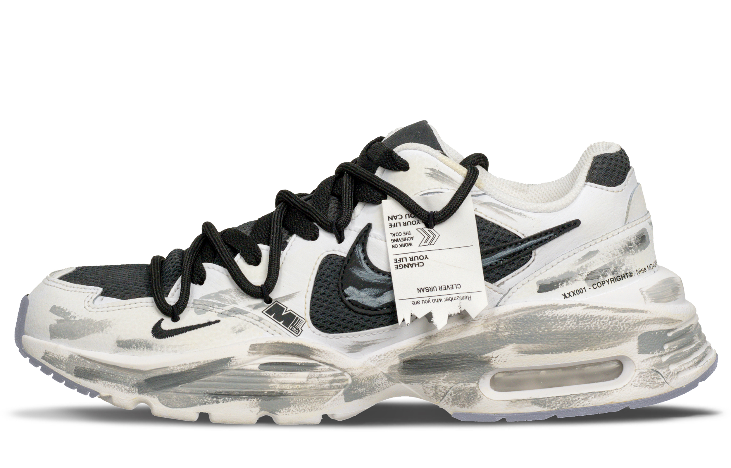Nike Air Max Fusion Low top Casual Running Shoes Unisex Black White