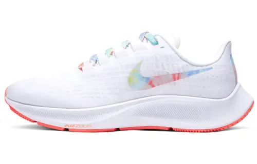 Nike Pegasus 37 Comfortable and casual Mesh fabric shock-absorbing and anti-slip wear-resistant Low-top Marathon running shoes Women's white orange