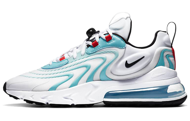 Nike Air Max 270 React ENG cool fabric low-top marathon running shoes men's white blue
