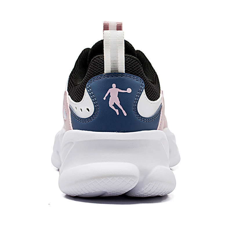 QIAODAN Slip Resistant, Abrasion Resistant, Breathable Low top Running Shoes Women’s Black Jordan White