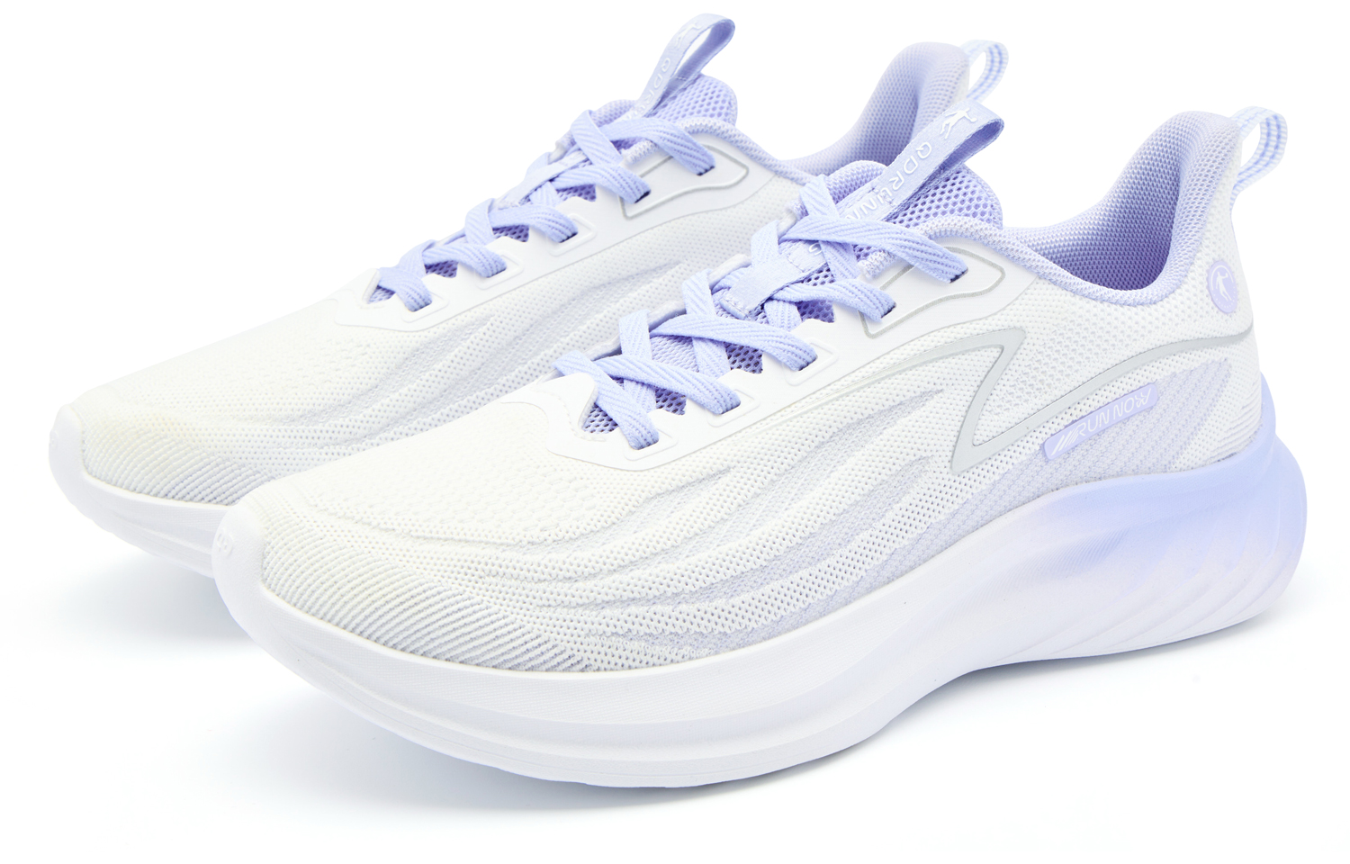 QIAODAN Cushioning Slip Resistant Abrasion Resistant Low top Casual Running Shoes Women’s White Purple