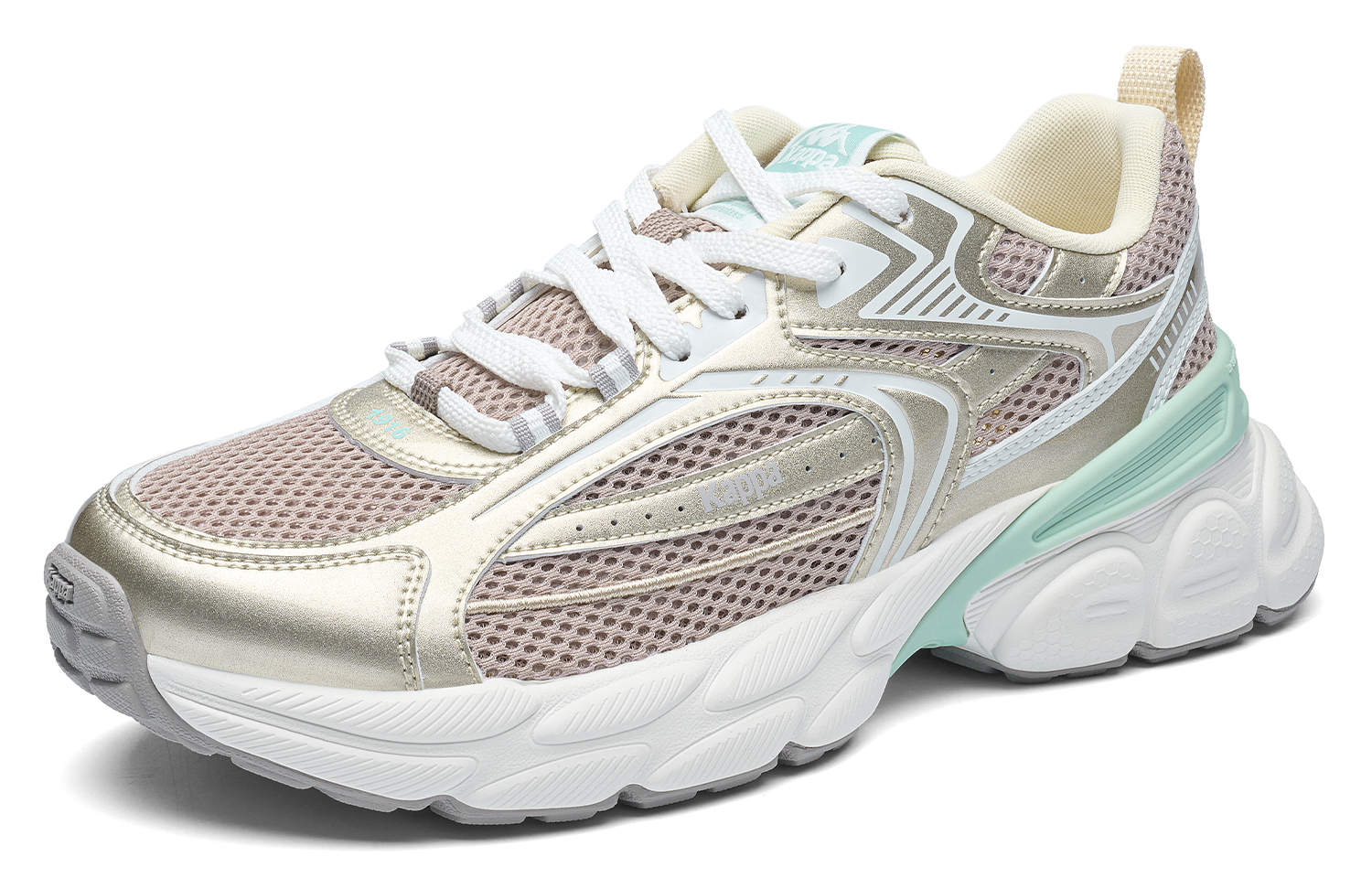 Kappa Textile, Synthetic Leather Slip Resistant Abrasion Resistant Low top Running Shoes Unisex Brown Gold
