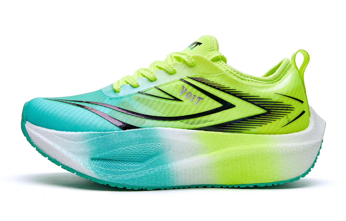 VOIT Cushioning Height Increasing Slip Resistant Low top Carbon Plate Marathon Running Shoes Unisex Green Neon Green