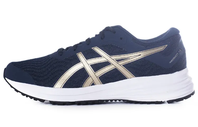 Asics Patriot 12 Abrasion Resistant Breathable Low top Running Shoes Women's Blue Gold