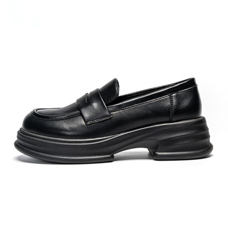 Warrior small leather shoes, fashionable, classic and versatile, loafers, 5CM, women's style