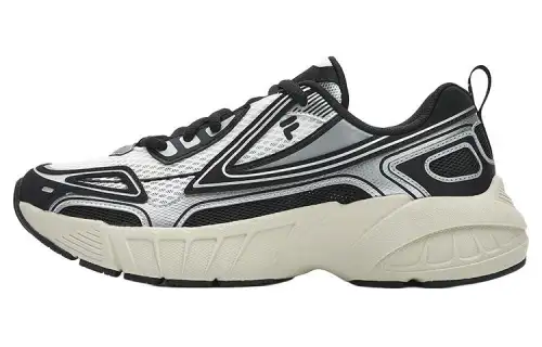 FILA FUSION CRED Navigator Textile, Synthetic Leather Breathable Low top Running Shoes Men's White Black