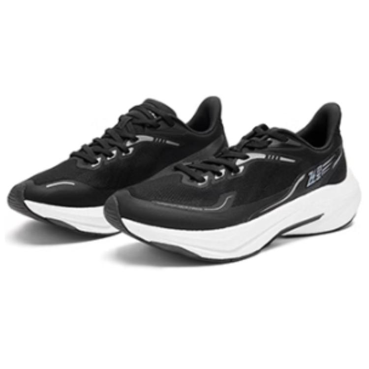 QIAODAN Flying Shadow 5.0 Slip Resistant Abrasion Resistant Low top Casual Sprint Running Shoes Men’s Black White