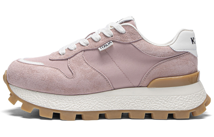 Kappa Textile, Synthetic Leather Slip Resistant Abrasion Resistant Low top Running Shoes Women’s Milk Tea Powders