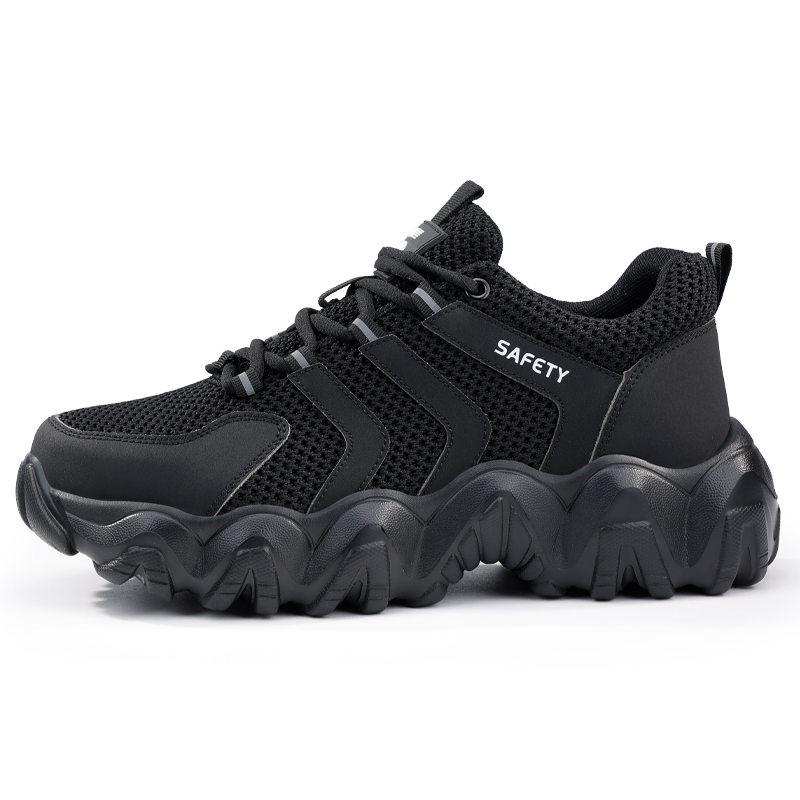 LANOUDUN Breathable Impact Resistant Height Increasing Low top Outdoor Shoes Unisex Black