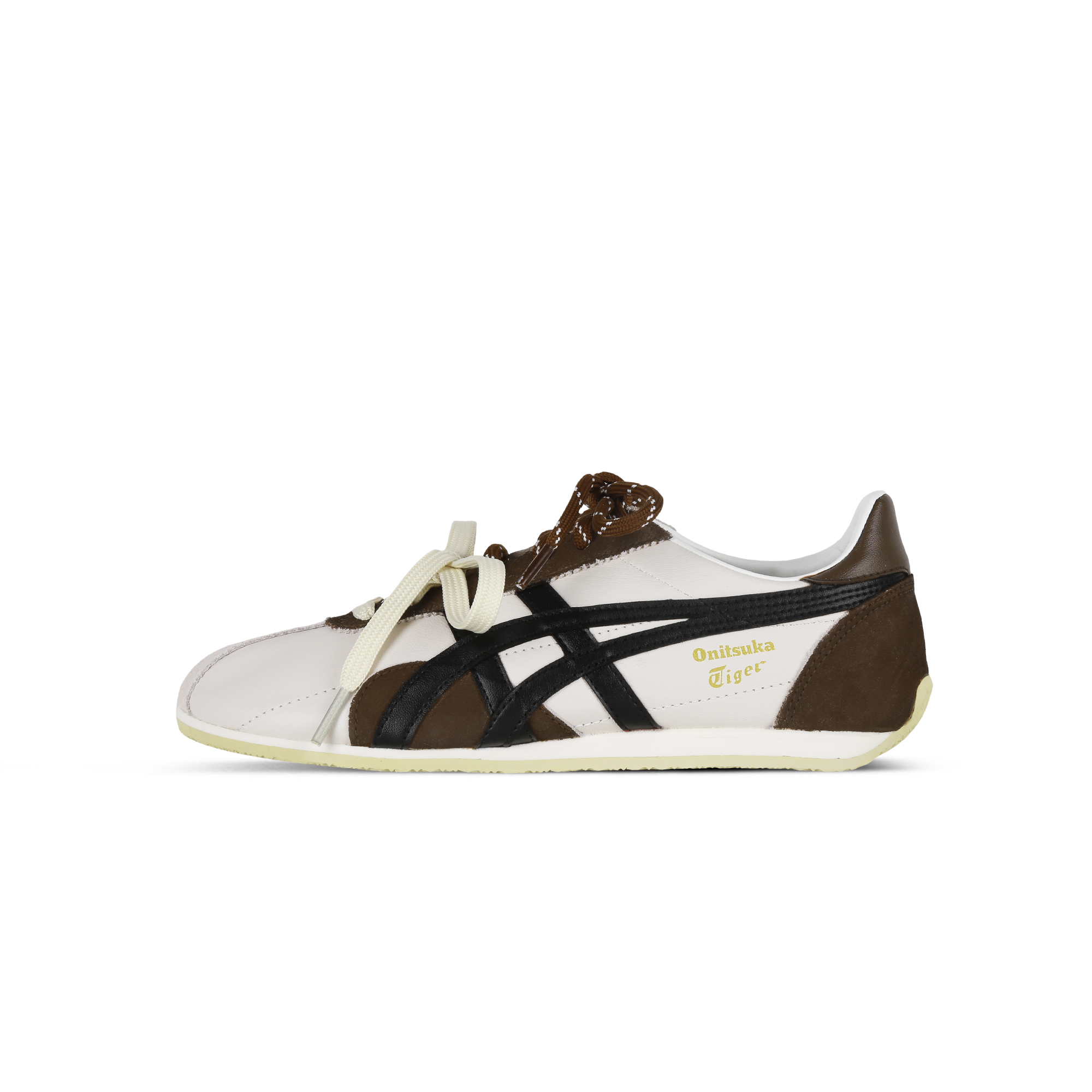 Onitsuka Tiger Runspark Leather Lightweight Coverage Low top City Commuting Running Shoes Unisex Beige Brown