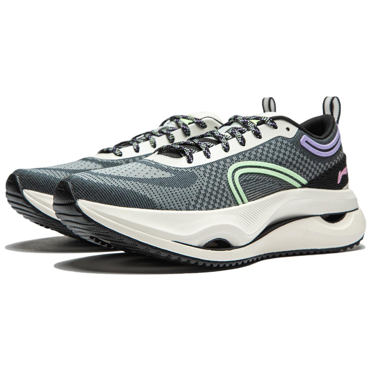 Li Ning Cushioning Abrasion Resistant Lightweight Rebound Low top Running Shoes Women’s Black White